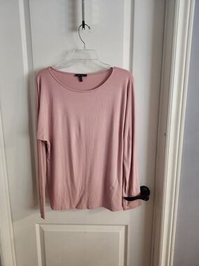 Long Sleeve Scoop Neck Top in Dusty Rose